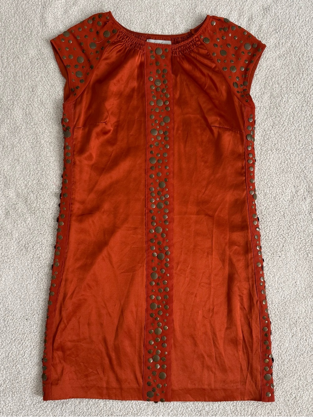 Vintage Silk Dress with Gold Studs